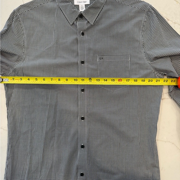 Calvin Klein Black and White Checkered Button Down Shirt - Picture 3 of 6